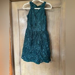 Girls Dark Green Size 8 Lace Dress